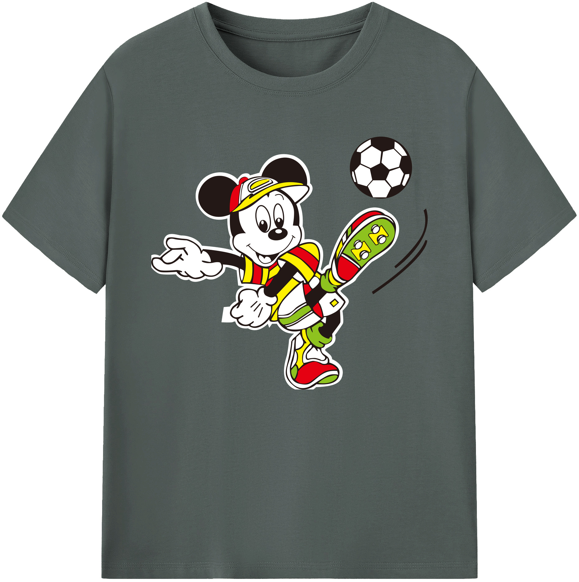 ミッキーマウス Mickey Mouse 綿100％ メンズ半袖Tシャツ｜肌触りやわらか＆通気性